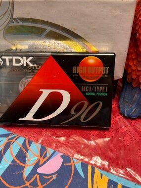 Sealed TDK D90 Blank Audio Cassette Tapes High Output ICEI/Type I - NEW Sealed